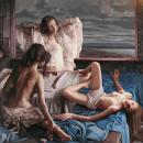 加拿大华裔画家刘溢油画《幸福的猪窝》