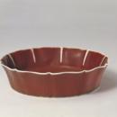 鲜红釉葵花式洗