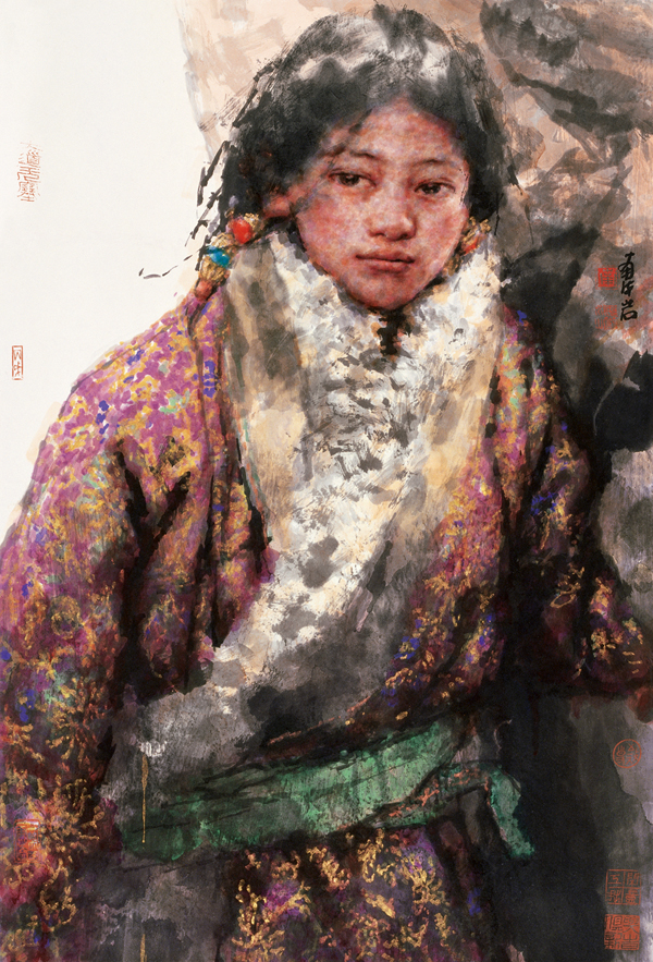 香愿  2006年 材料：水墨  重彩  纸本 尺寸 96cmx90cm.jpg