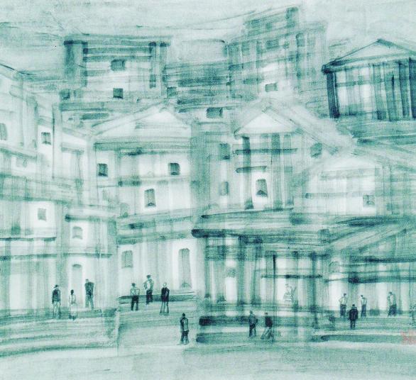 都市之夜 75X75cm 2002年 宣纸&middot;水墨.jpg.jpg