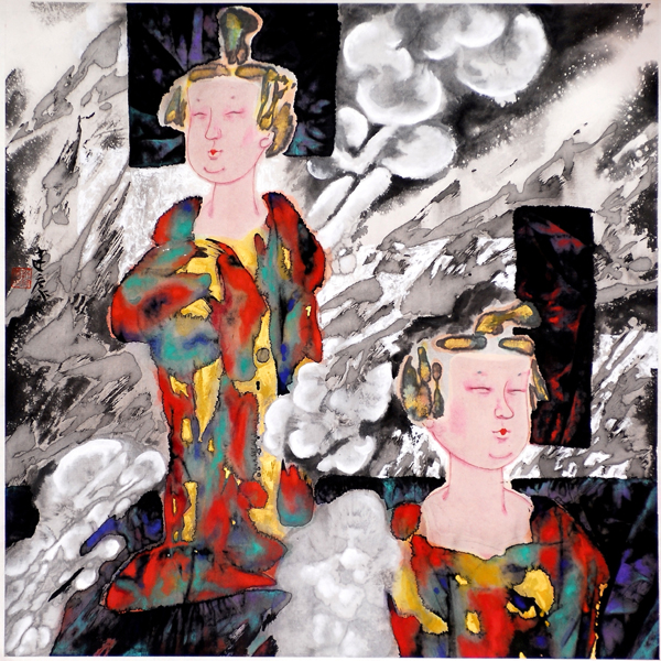 唐风系列之11(97cm×97cm)宣纸-墨-国画色.JPG