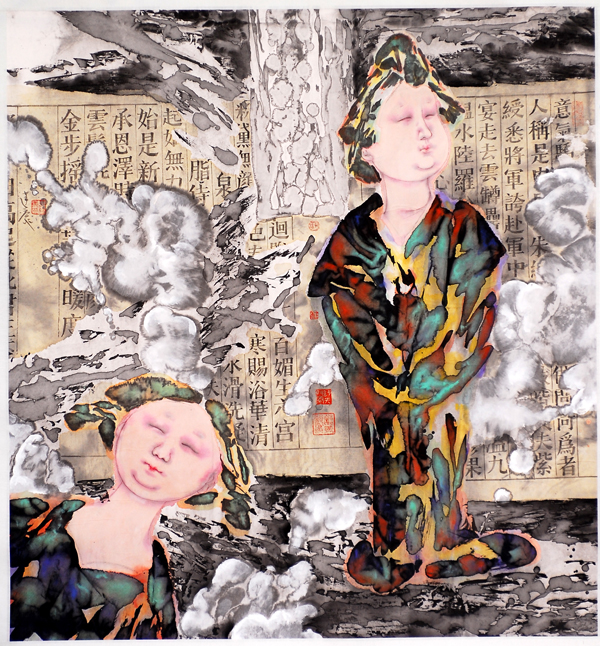 唐风系列之一(97cm×97cm)宣纸-墨-国画色.JPG