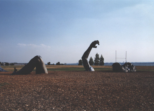 躺在草坪上的“山姆大叔”