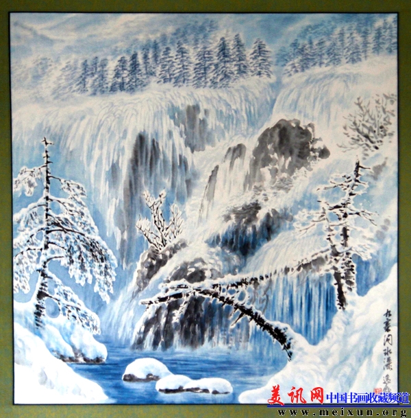 九寨沟冰瀑（68x68cm)周逸鹤.JPG