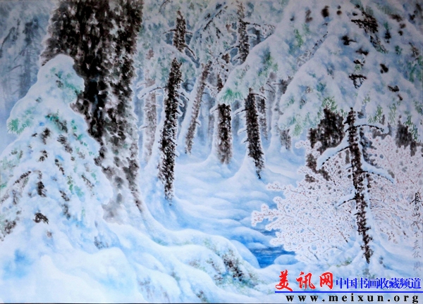 长白山森林春雪(110x80cm)周逸鹤.jpg