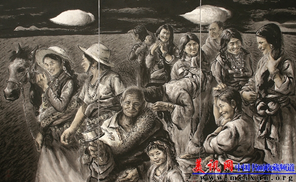 韩金洲 又见祥云 135cmX210cm 水墨    2007.jpg