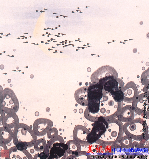 伢伢赏月 88&times;96cm 1989年.jpg