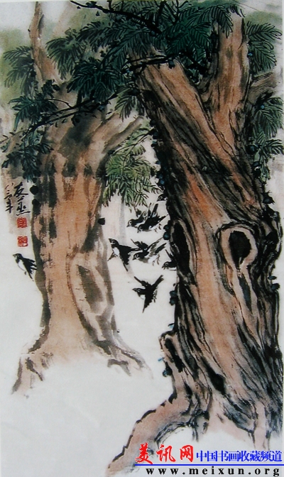 36鸟图》96cm×52cm 1983年.jpg