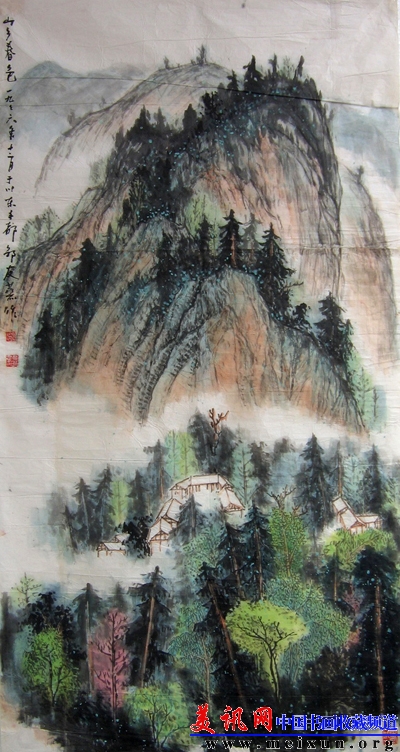 24《山乡春色》150cm×78cm 1996年.jpg