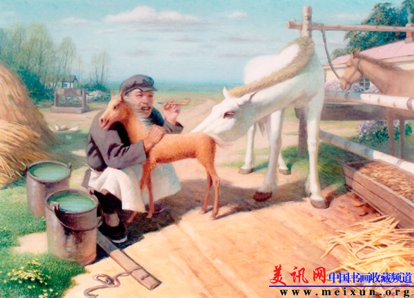 饲养员的喜悦 亚麻布 油彩 80x60cm 1963年.jpg