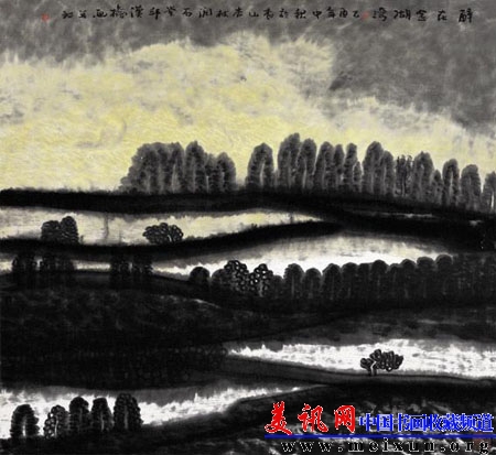 醉在金湖湾 水墨   68cm×68cm 2005.JPG