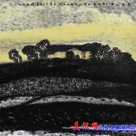 荷香八里 水墨     68cm×68cm 2005.JPG