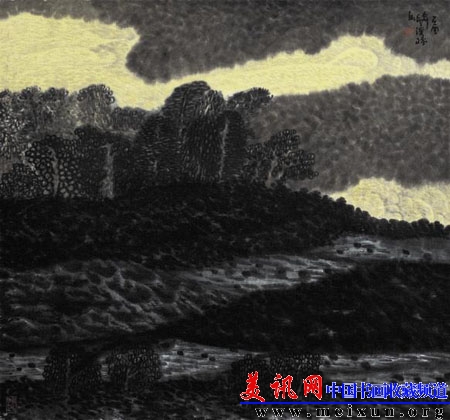 苍山绿野 水墨    90cm×90cm 2005.JPG