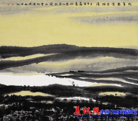 牧童最爱金湖湾 水墨   68cm×68cm 2002.JPG