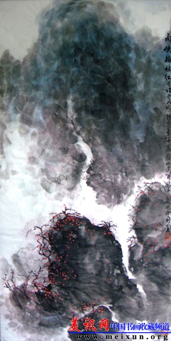 雨映梅林红(136 68)cm 2002.jpg