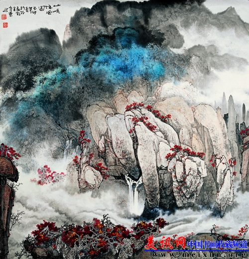 山峡秋风图  88.6X88.6CM.jpg