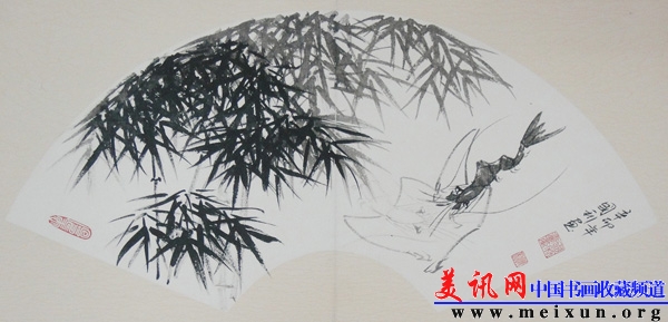 龚国利扇面5     2011  纸本国画  64X32cm.JPG