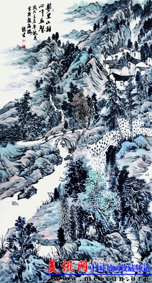 韩生  《梦里山村 心中丘壑》 180&times;97cm 设色纸本 镜片 2012年 30,000 (1).jpg