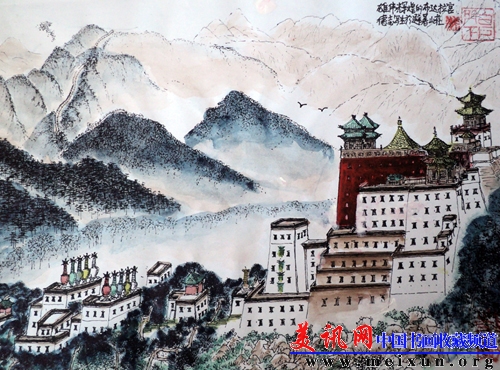 布达拉宫 2008年 硬笔国画 素描纸.jpg