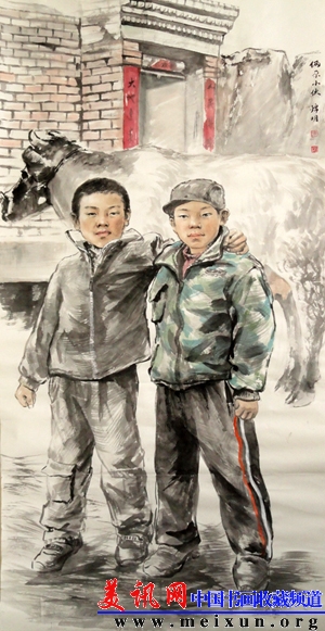 《俩尕小伙儿》180*90朱锦明(2012年纸质).jpg
