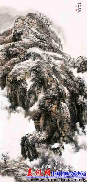 南坡微雪 2011年纸本水墨90×180CM).jpg