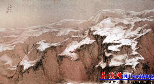 千山暮雪 2012年纸本重彩97&times;180CM.jpg