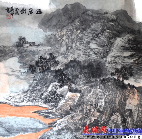 唐盛军 幽居图,4尺斗方,宣纸,2013年.jpg