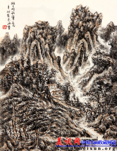 6蔡东海 仿王时敏笔意(清四王)之一36 cm&times;44 cm  纸本墨笔 广东佛山张槎中学（86453336@qq.com).jpg