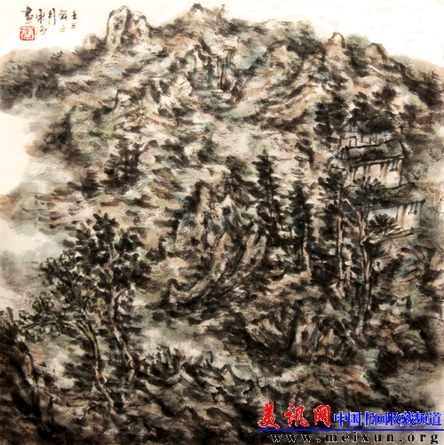 5蔡东海 《樵山醉吟》2012年3月 35cm&times;35cm  纸本墨笔  广东佛山张槎中学（86453336@qq.com).jpg