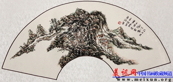 3蔡东海 《石与灵心一脉通》（扇面）2011年  26cm&times;33cm  纸本墨笔 广东佛山张槎中学（86453336@qq.com).jpg