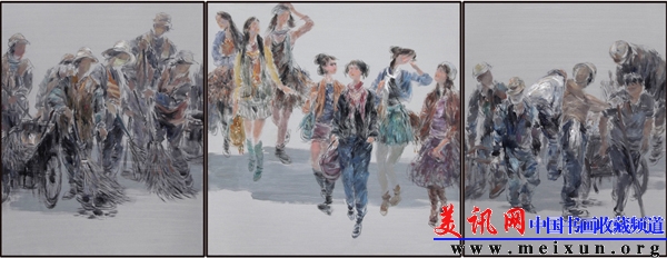 《城市风景系列之城市风景线》,布面油彩100X260cm 2012年作.jpg