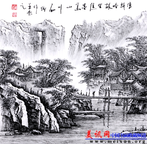 7、佳联吟故里、+焦墨写山川+++68X68.jpg