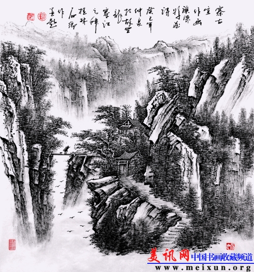 23、寨古宜作画，++溪深好藏诗+++89X97.jpg