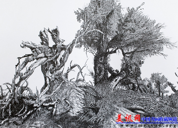 《相伴永远》 韩雪明 钢笔画.jpg