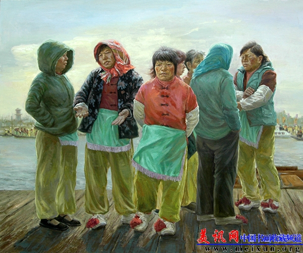 翟小军油画《绿围裙》.jpg