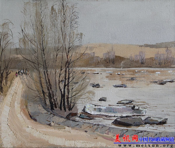 托县观流凌 油画 赵福 60×50 2013.jpg