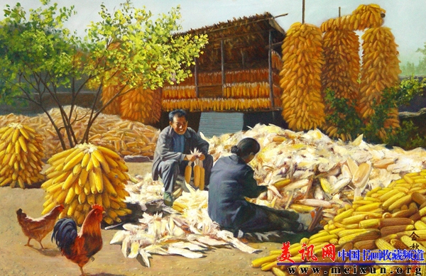 14《金秋 》- 150x100 xm 2009年 此作品曾获全国税务系统美术大赛一等奖。李勇布面油画.JPG