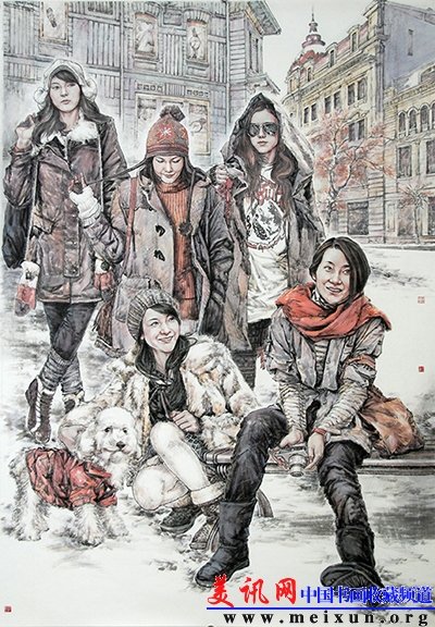 冬天里的童话（225×150）创作时间：2011年纸本水墨.JPG