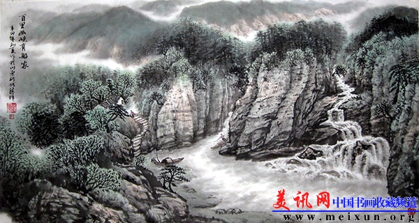 百里幽峡有船家100x50.JPG