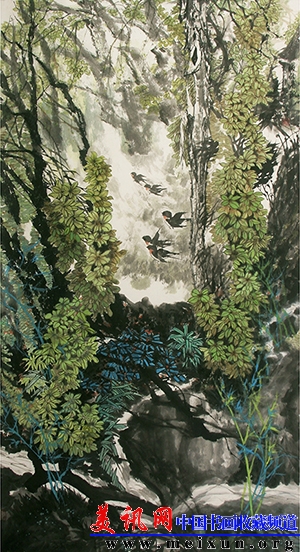 《版纳春讯》180x90cm纸本设色 2013年.jpg