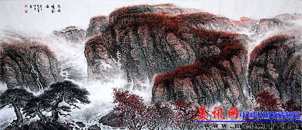 大岳晴岚图 249cmx120cm 2013年作 纸本.JPG