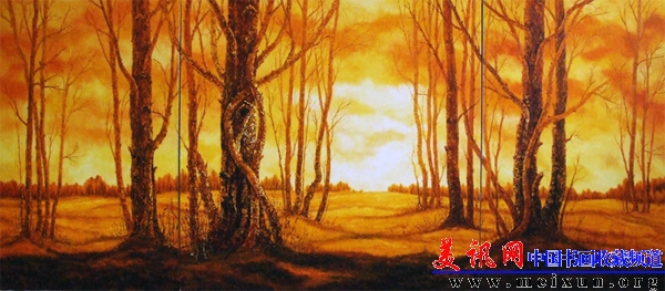 王会丽。《梦。心境》系列之《希望之光》（150cmX350cm）2011 布面油画.jpg