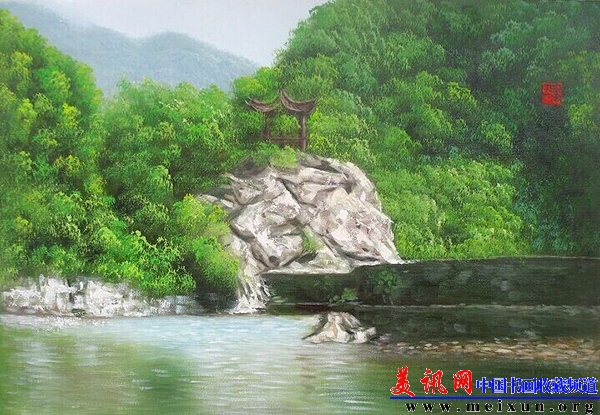 作品名称 鱼台春晓 创作年份 2014年2月 作品质地 手绘油画布 作品尺寸70X90CM.JPG