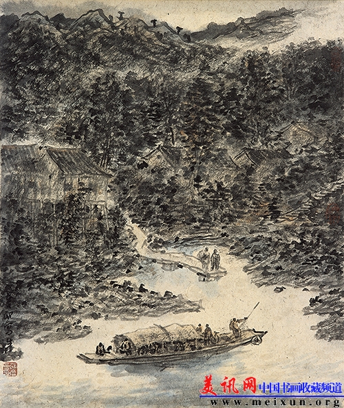北江渡口38x45cm.jpg