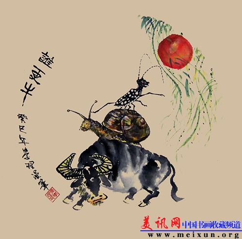 谁更牛 2014 净皮宣纸 40x40cm 十二生肖  牛.JPG