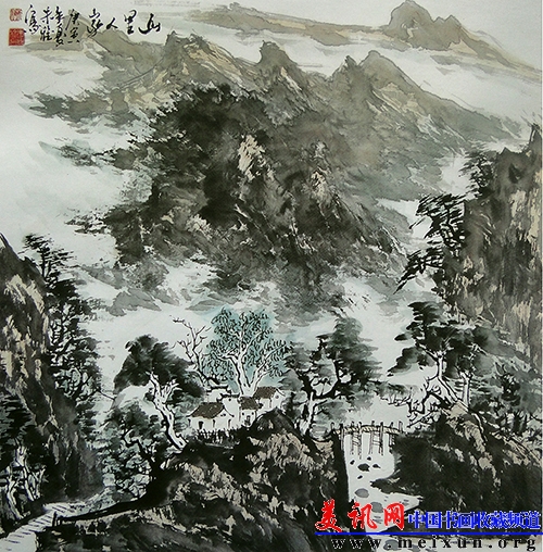山里人家 68x68cm 2010年.JPG