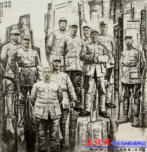 赵金2013年作品《铁骨铮铮》领袖与元帅-入选西安美院“艺术张力.JPG