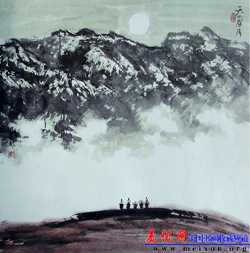 天山盛月 68x68cm 2007年.jpg