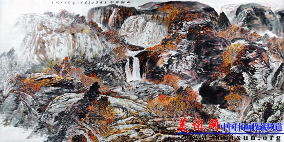 山乡牧歌 70x140cm 中国画  纸本设色 2014年.jpg