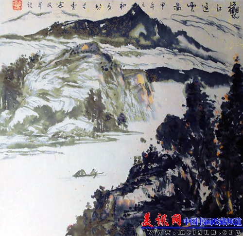 秋江过云图 70x70cm 中国画  纸本设色 2014年.jpg